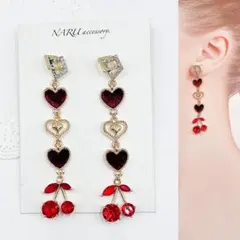 【368】金具変更可能❣️ デザインピアス　ランダム　ハート　さくらんぼ　チャーム