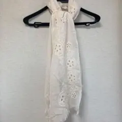 アイボリー 刺繍入り コットンストール