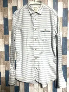 DIESEL ディーゼル ボーダー柄 袖プリントシャツ Sサイズ