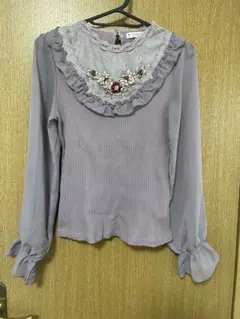 (シミ有)axes femme 長袖 レース 花柄 トップスのサムネイル