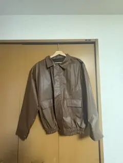 ブラウン合成皮革ジャケット