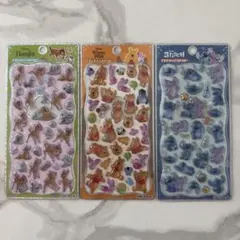 ディズニー　プチドロップステッカー　バンビ、プーさん、スティッチ