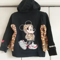 ベビードール　パーカー ディズニー ミッキー サイズ130　アニマル柄　黒