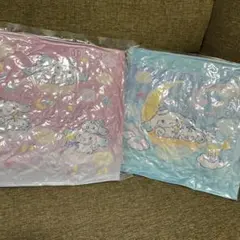 匿名送料込新品★サンリオ　シナモロール　当りくじ　クッション　ブルーピンク　2点