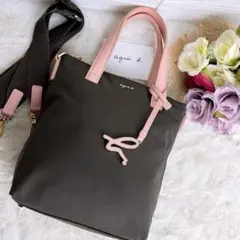 美品☆ agnes b. アニエスベー 2wayショルダーバッグ ナイロン