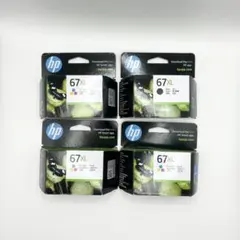 HP 67XL 純正インクカートリッジ 黒・3色カラー 増量 4個セット - メルカリ