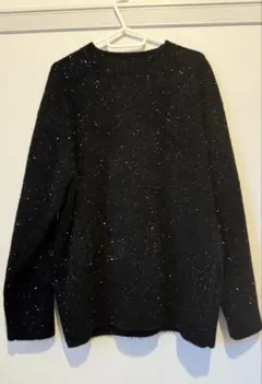 【LOWRYS FARM】 ラメ入り黒長袖ニット