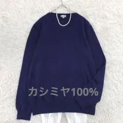 【極美品】ユニクロ カシミヤ100% 大きいサイズVネックセーター パープル