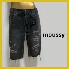新品タグ付き moussy デニム ハーフパンツ 27 ブラックのサムネイル