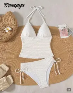 ホワイト　タンキニ セパレート水着