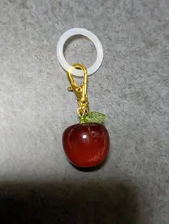 りんご リンゴ めじるしチャーム キーホルダー