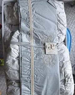 Elegance 花柄ベージュかけ布団シルク50％