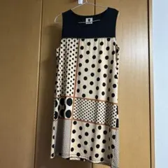 Bou Jeloud ドット柄 膝丈ワンピース　フリーサイズ