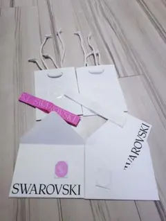 未使用　スワロフスキー　紙袋　リボン　メッセージカード　シール　ショップ袋