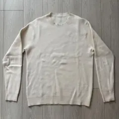無印良品｜型崩れしにくい糸で編んだクルーネックセーター｜オフ白｜Lサイズ