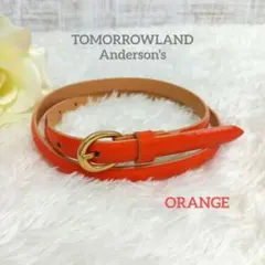美品 イタリア製 トゥモローランド Anderson's レザーエナメル細ベルト