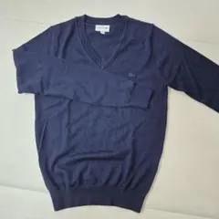 LACOSTE ネイビー Vネックセーター US XS