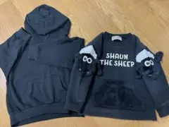 2枚まとめ売り　黒長袖ひつじのショーントレーナーと黒パーカー