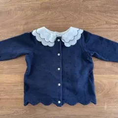 ジャガディ　ネイビー スカラップ　カーディガン 96cm