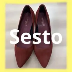 Sesto 赤 スエード ポインテッドトゥ ハイヒールのサムネイル