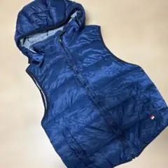 H&M 春フード付きネイビー ダウンベスト 160㎝
