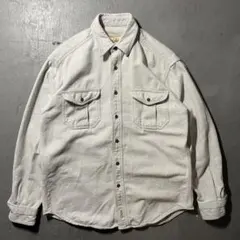 Woolrich ワークシャツ ジャケット ツイル 白系　グレー　Mサイズ