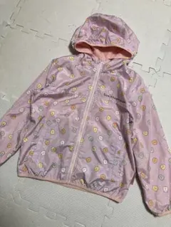 すみっコぐらし パーカー パープル キッズ ナイロン　羽織り　キャラクター　子供
