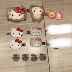 ハローキティ　ヘアクリップ　11点まとめ売り