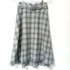 green label relaxing チェック フレアスカート ミモレ丈