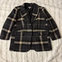 美品Ｈ＆Ｍ　チェック柄 テーラードジャケット Lサイズ