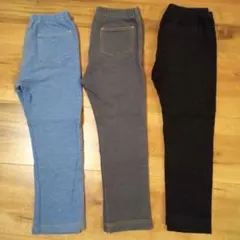 ユニクロ レギンス 十分丈 100 セット売 ブルー ネイビー 黒 デニムライク