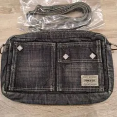 PORTER デニム色 ショルダーバッグ