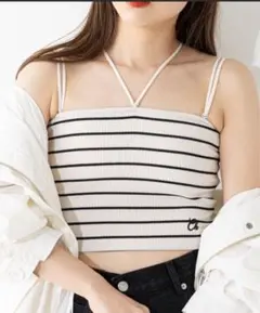 ストライプリブキャミソール
