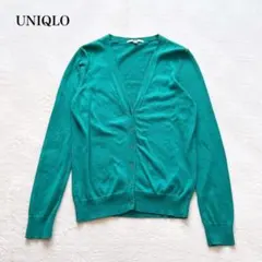 ユニクロ　コットン長袖カーディガン(M)Ｖネック　オフィスカジュアル　大人女子