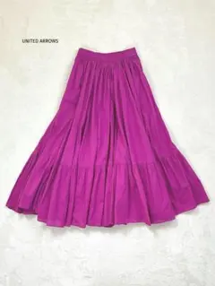 ユナイテッドアローズ　コットンボイルティアードスカート　ロング　ギャザー