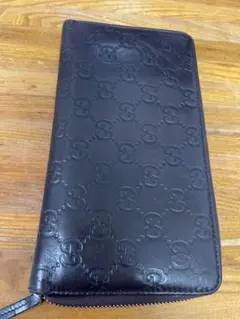 GUCCI グッチ 長財布グッチシマ L字ファスナー レザー332747 訳あり 
