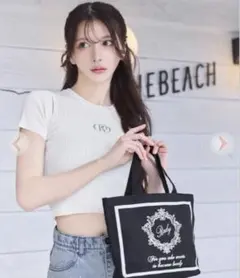 Rady ホテルシリーズミニトートバッグ　ブラック×ホワイト