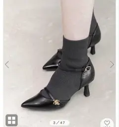 RANDA パンプスライクニットドッキングブーツ