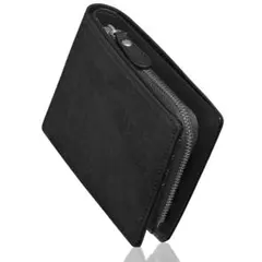 財布メンズ二つ折りY KKファスナー大人気イタリアンレザー