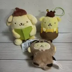 サンリオ　ポムポムプリン　ぬいぐるみ　　マスコット　キーホルダー　3体セット