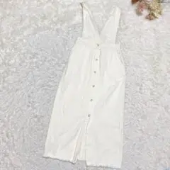 s2833 ノースリーブ ロング ワンピース デニム ポケットあり ボタン