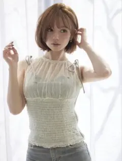 ANDMARY Fiona ruffle tops pink - メルカリ