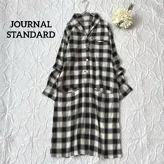 ジャーナルスタンダード　ロングシャツワンピース　コットン　Ｖネック　ポケット　黒