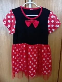 130cm ミニーマウス風ワンピース 半袖　ディズニー