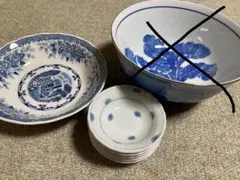 【昭和レトロ】中皿(nikko)、小皿(ゆらぎ)5個