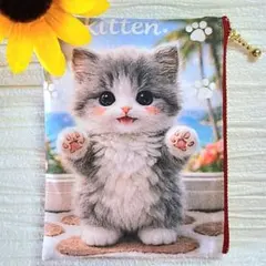 フラットポーチ ねこ柄 両面パネル ❤️ハンドメイド - メルカリ