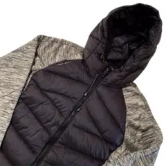 イーブンリバー ハイブリッドファイバーダウン パーカー 黒灰 L