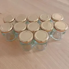 ガラス製空き瓶 12個セット ゴールド蓋付き 即購入OK