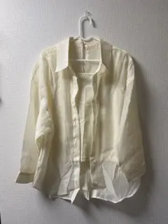 クリーム色 長袖シャツ タンクトップ セット