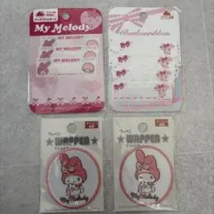 My Melody ワッペン マイメロ　ボンボンリボン　名前ワッペン